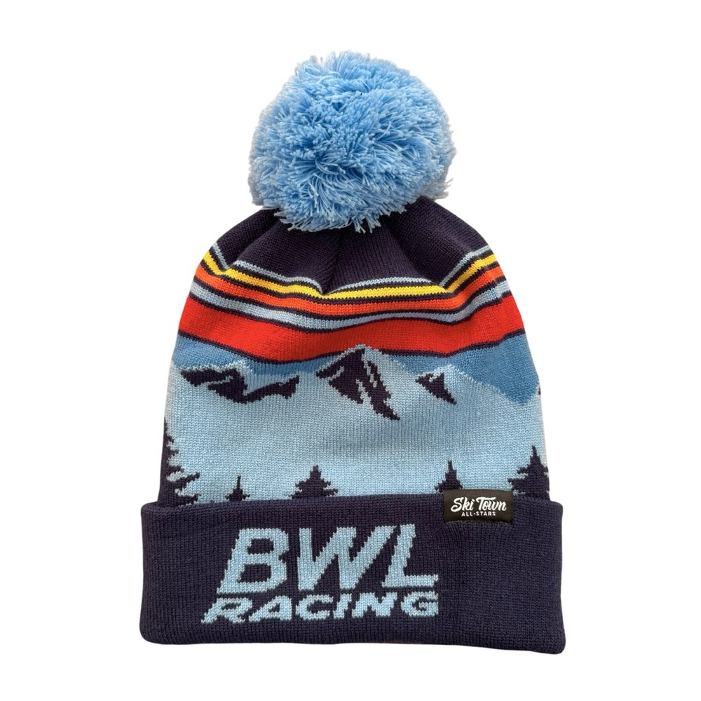 BWL Buddy Werner Ski Racing League Pom Hat Knit Beanie Snow Ski Sports Hats OS